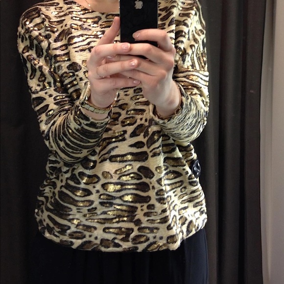 Zara sequin animal print top - Picture 3 of 7